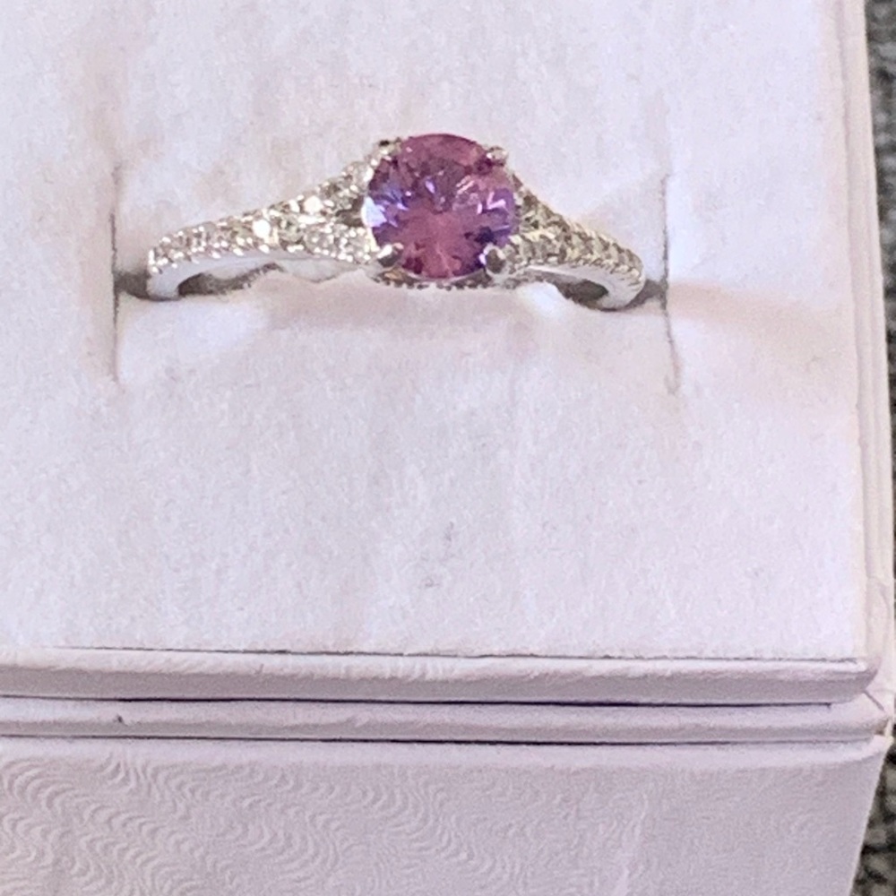 Bomb Party Lab Created Rhodolite on rhodium plating